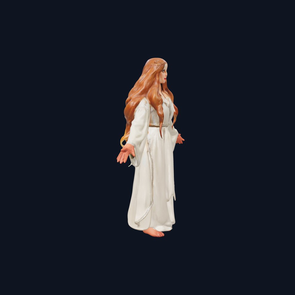 Graceful Medieval Lady Rigged and Animated Character Model